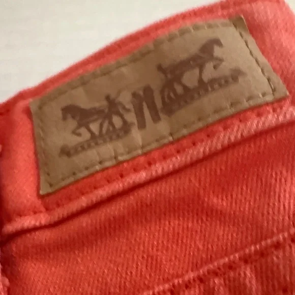 Levi's Vibrant Orange Jean Shorts - Picture 4 of 4